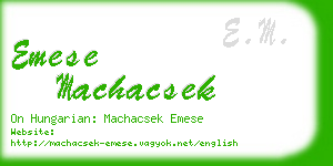 emese machacsek business card